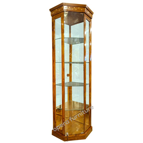 Wooden Glass Corner Showcase-1013